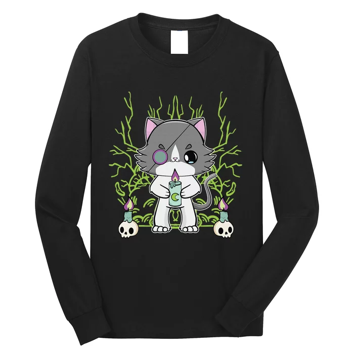 Cute Ragdoll Cat Anime Feline Goth Candle Long Sleeve Shirt