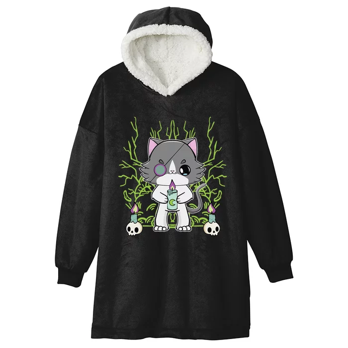 Cute Ragdoll Cat Anime Feline Goth Candle Hooded Wearable Blanket