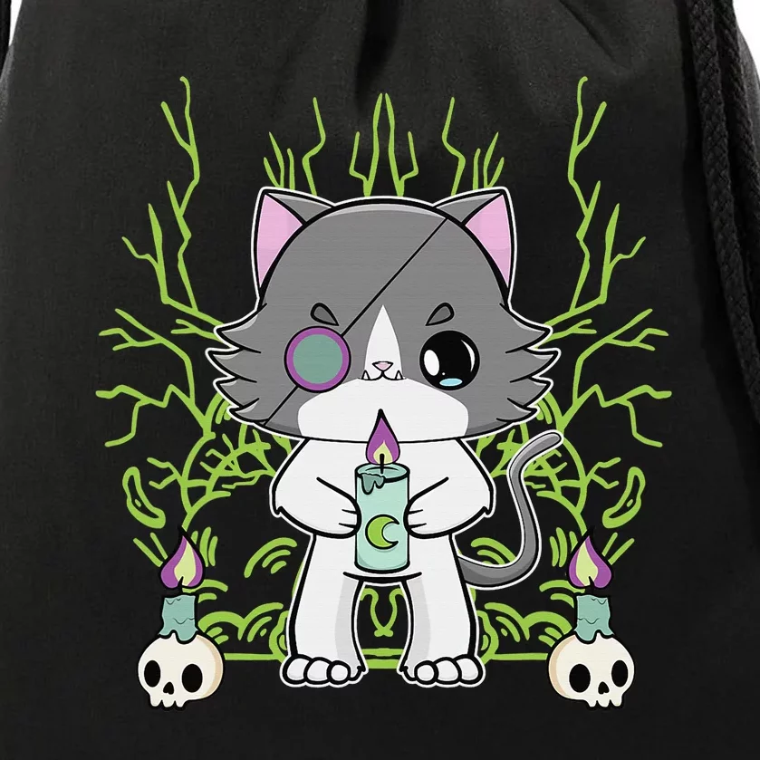 Cute Ragdoll Cat Anime Feline Goth Candle Drawstring Bag