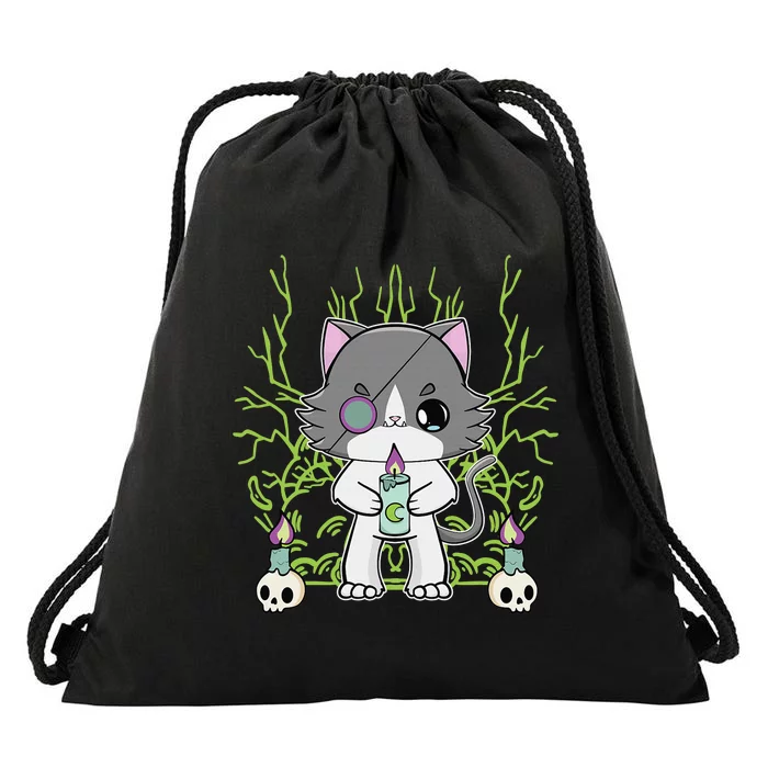 Cute Ragdoll Cat Anime Feline Goth Candle Drawstring Bag