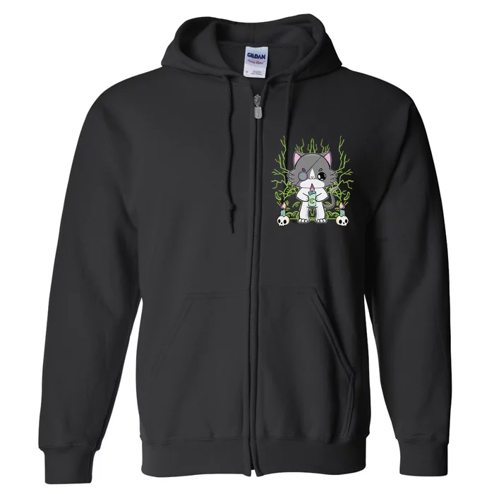 Cute Ragdoll Cat Anime Feline Goth Candle Full Zip Hoodie