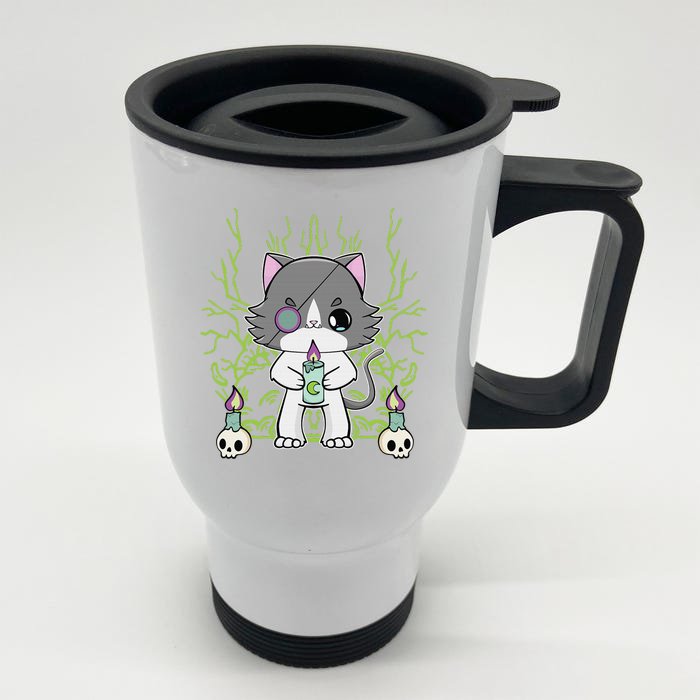 Cute Ragdoll Cat Anime Feline Goth Candle Front & Back Stainless Steel Travel Mug