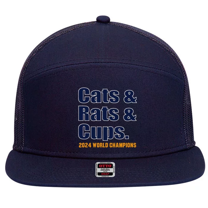 Cats & Rats & Cups 7 Panel Mesh Trucker Snapback Hat