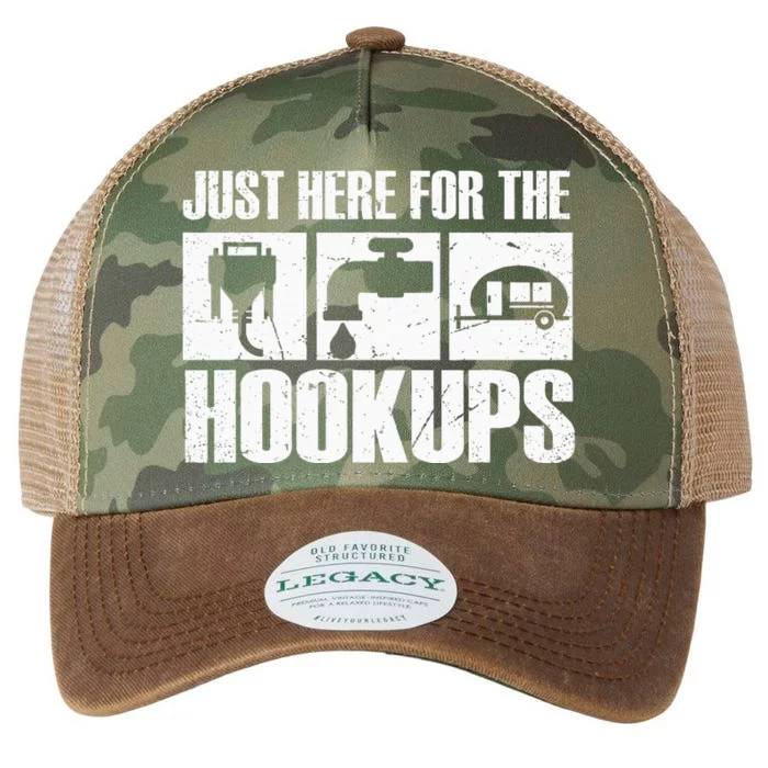 Camping Rv Caravan Motorhome Just Here For The Hookups Legacy Tie Dye Trucker Hat