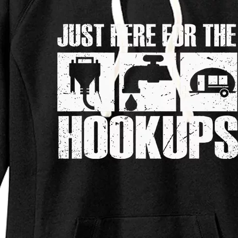 Camping Rv Caravan Motorhome Just Here For The Hookups Women's Fleece Hoodie