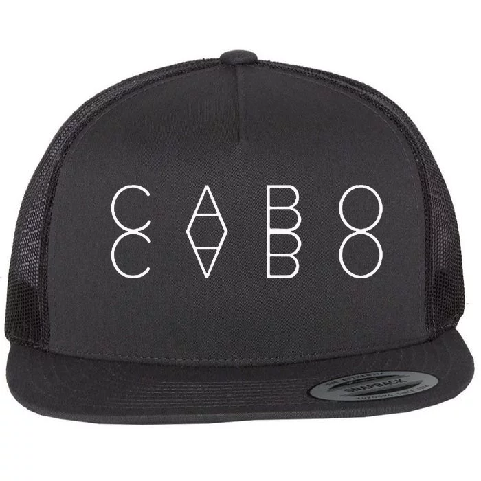 Cabo Reflections Cabo San Lucas Mexico Word Art Souvenir Flat Bill Trucker Hat