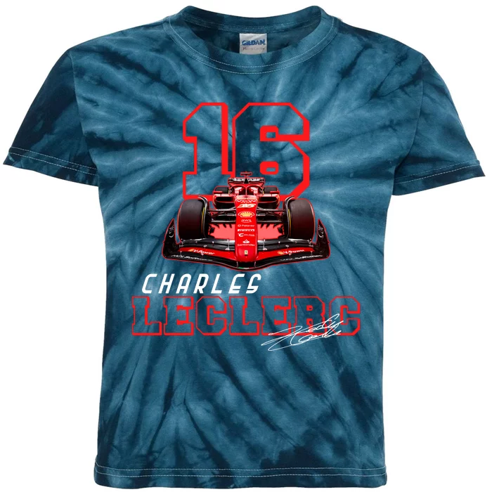 Cool Racing Charles Leclerc Signature Kids Tie-Dye T-Shirt