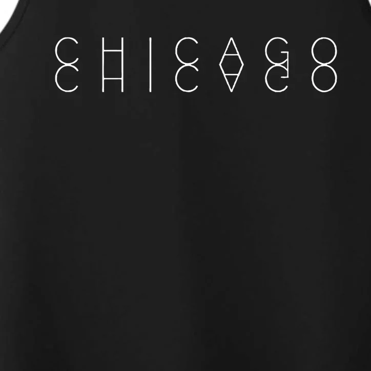 Chicago Reflections Chicagoan Word Art Souvenir Performance Tank