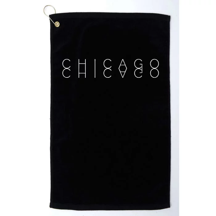 Chicago Reflections Chicagoan Word Art Souvenir Platinum Collection Golf Towel