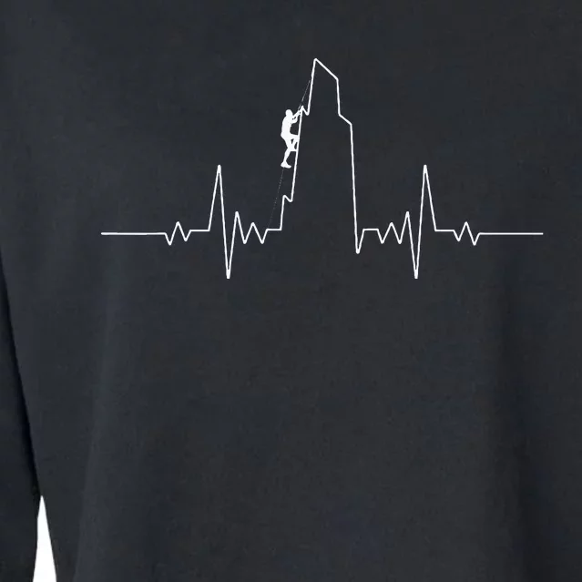 Cool Rock Climbing Art Mountain Rock Climbers Cropped Pullover Crew