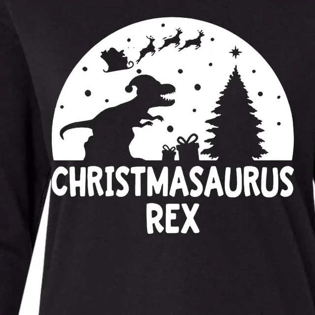 Christmasaurus Rex Womens Cotton Relaxed Long Sleeve T-Shirt