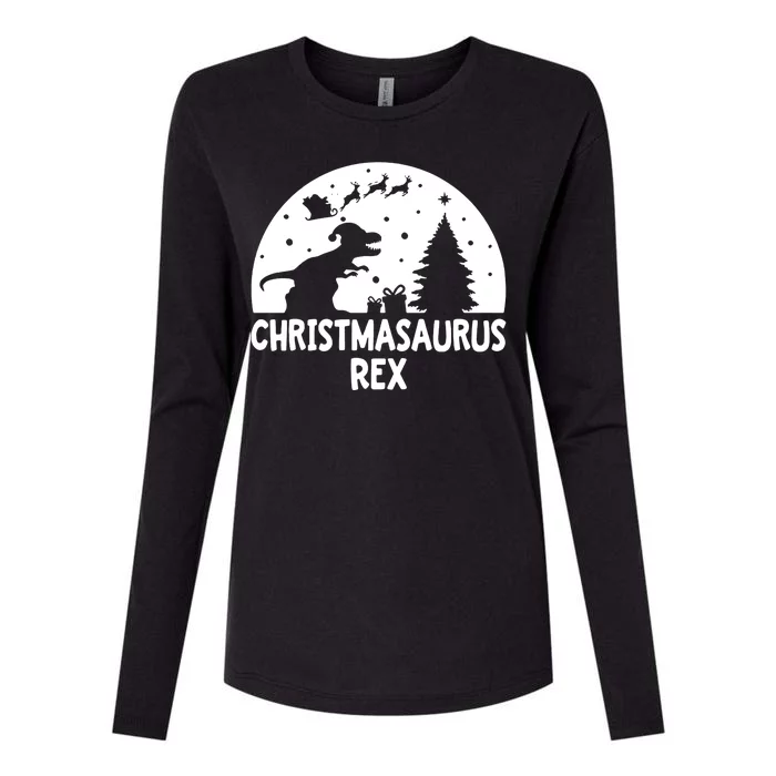 Christmasaurus Rex Womens Cotton Relaxed Long Sleeve T-Shirt