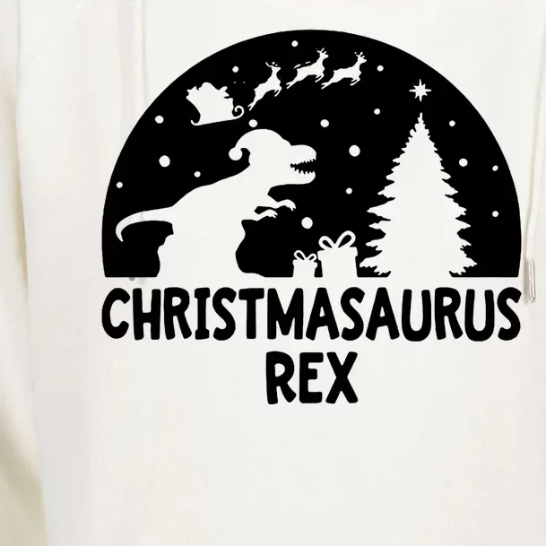 Christmasaurus Rex Womens Funnel Neck Pullover Hood