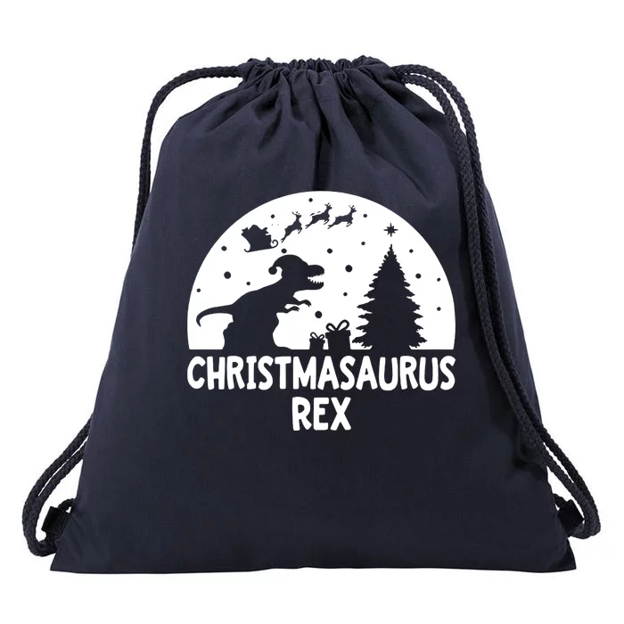 Christmasaurus Rex Drawstring Bag