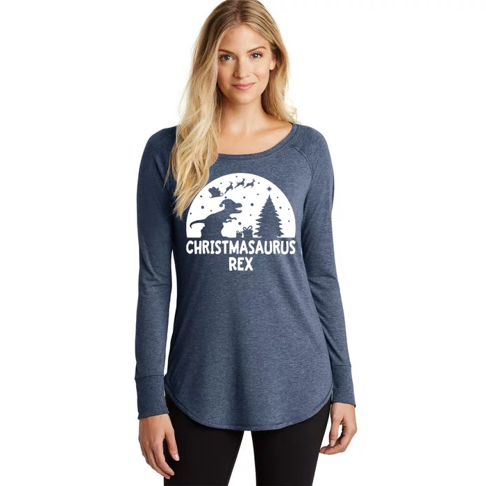 Christmasaurus Rex Women's Perfect Tri Tunic Long Sleeve Shirt