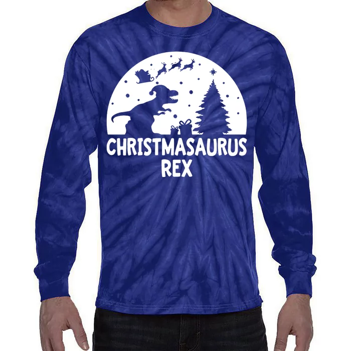 Christmasaurus Rex Tie-Dye Long Sleeve Shirt