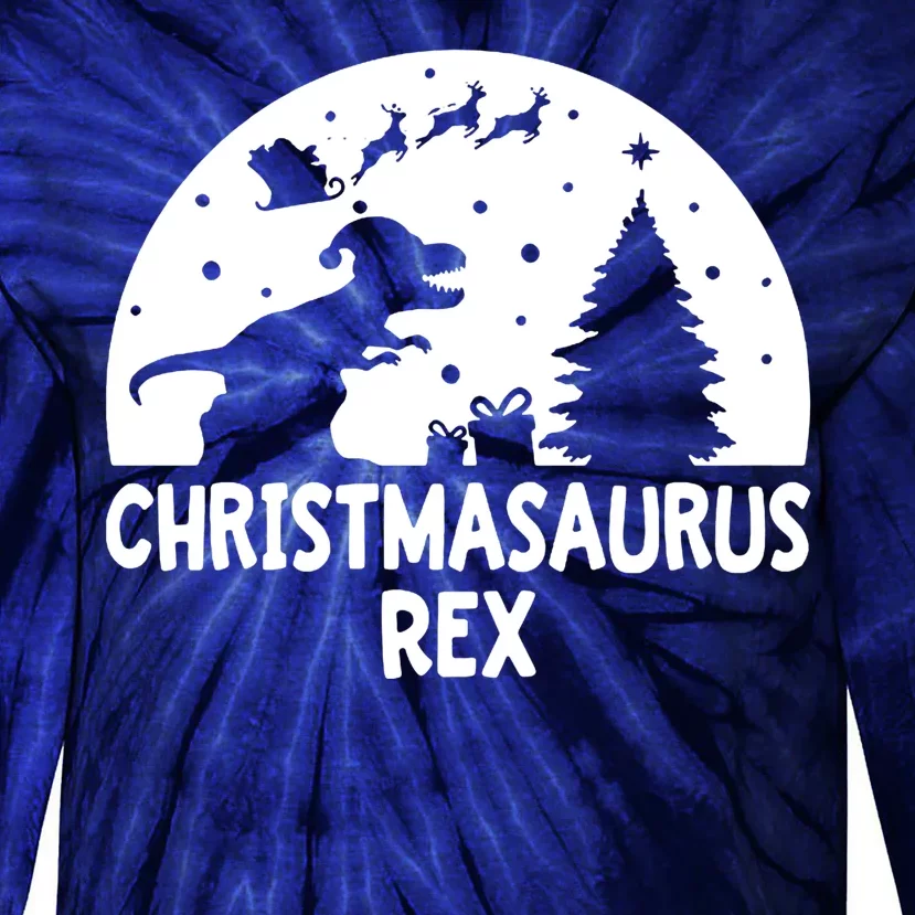 Christmasaurus Rex Tie-Dye Long Sleeve Shirt