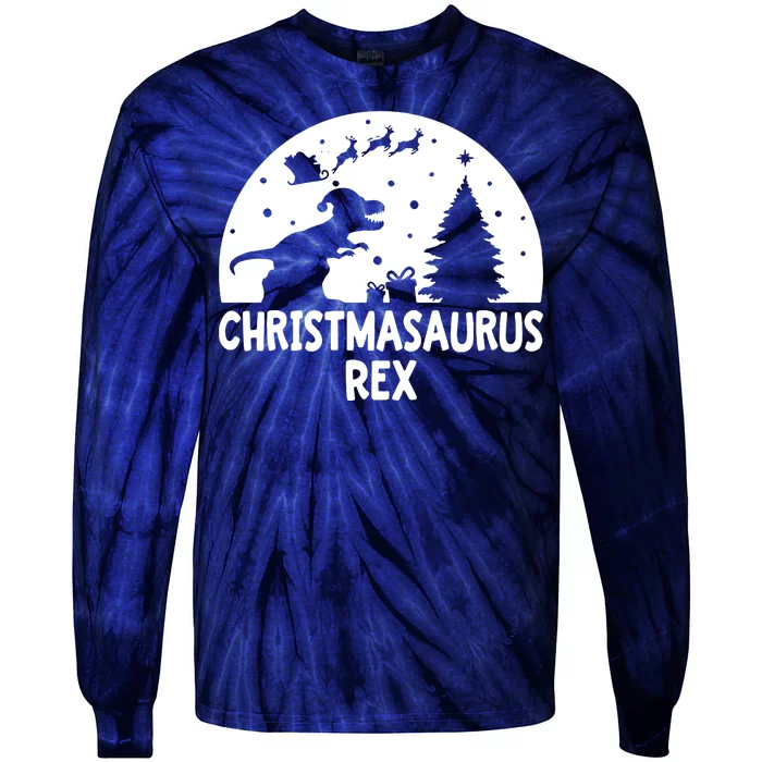 Christmasaurus Rex Tie-Dye Long Sleeve Shirt