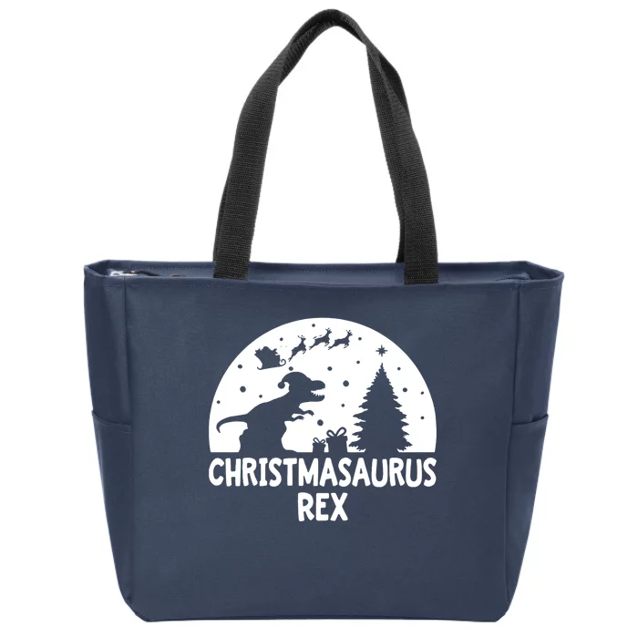 Christmasaurus Rex Zip Tote Bag