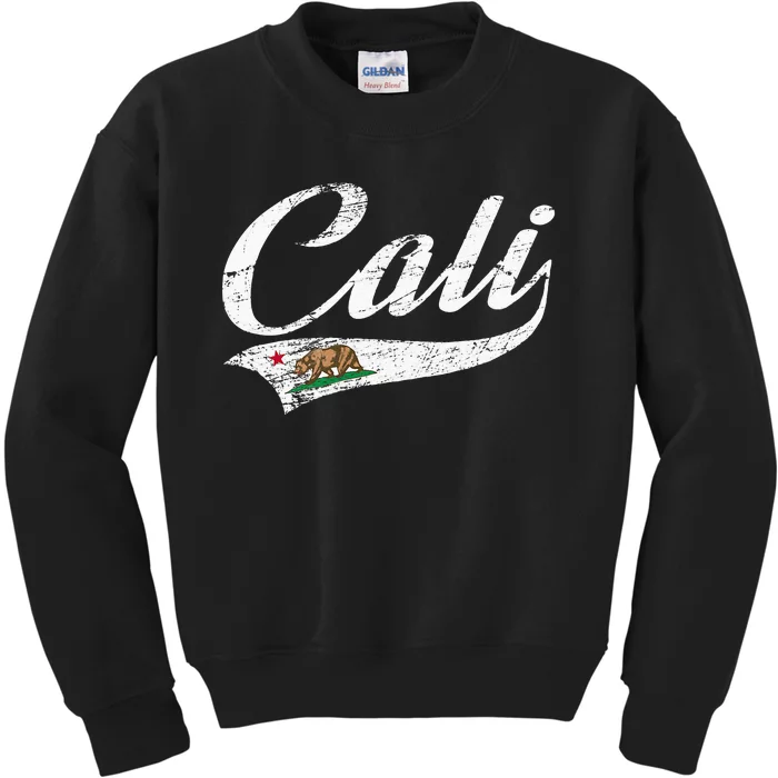 California Republic CA Vintage Distressed Design CALI Kids Sweatshirt