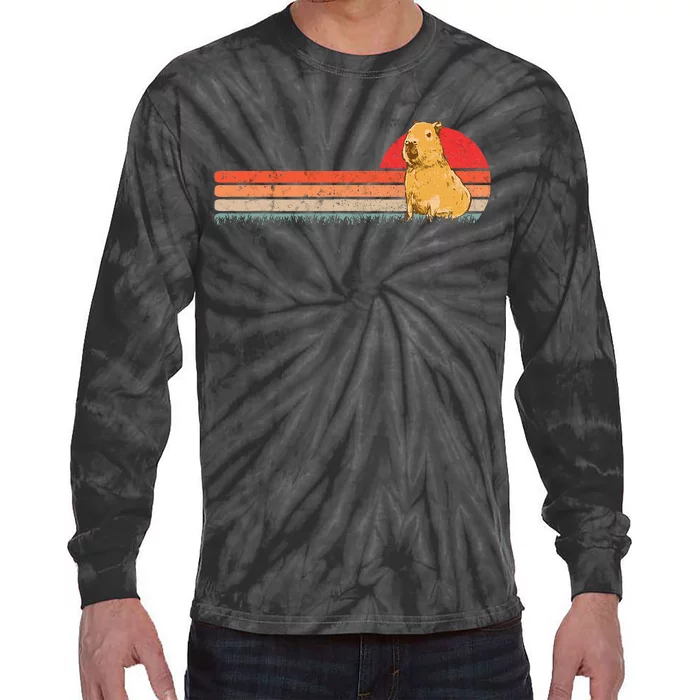 Capybara Retro Capybara Vintage Tie-Dye Long Sleeve Shirt