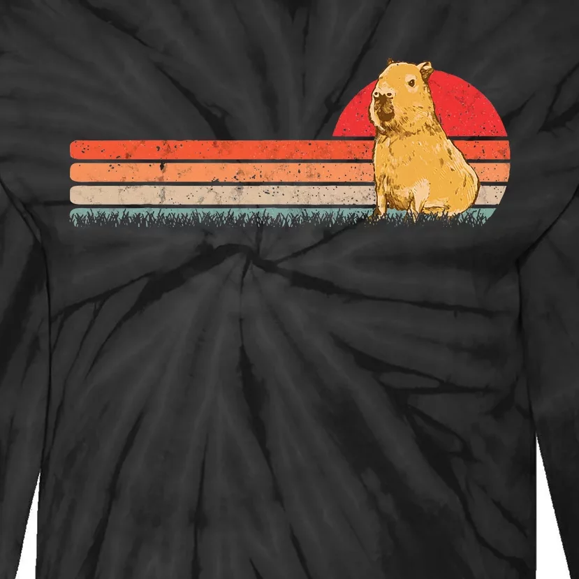 Capybara Retro Capybara Vintage Tie-Dye Long Sleeve Shirt