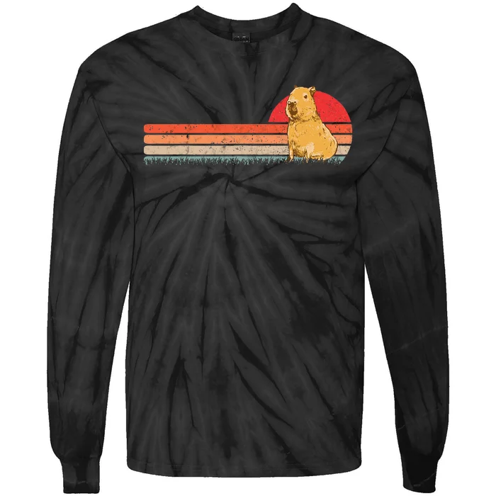 Capybara Retro Capybara Vintage Tie-Dye Long Sleeve Shirt