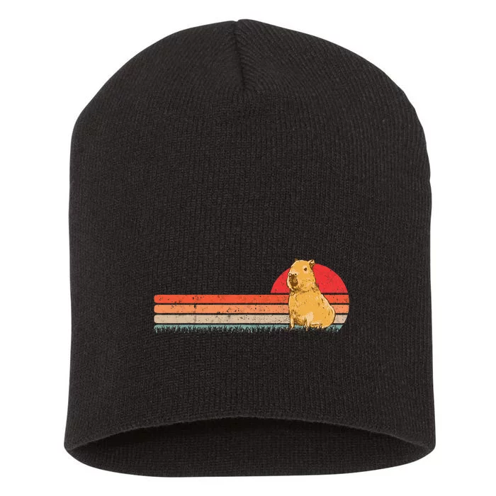 Capybara Retro Capybara Vintage Short Acrylic Beanie