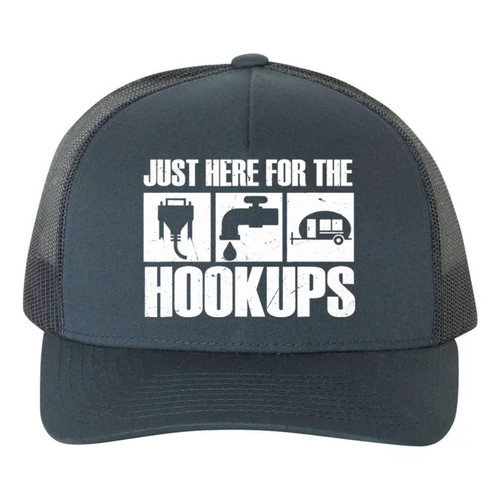 Camping Rv Caravan Motorhome Just Here For The Hookups Yupoong Adult 5-Panel Trucker Hat