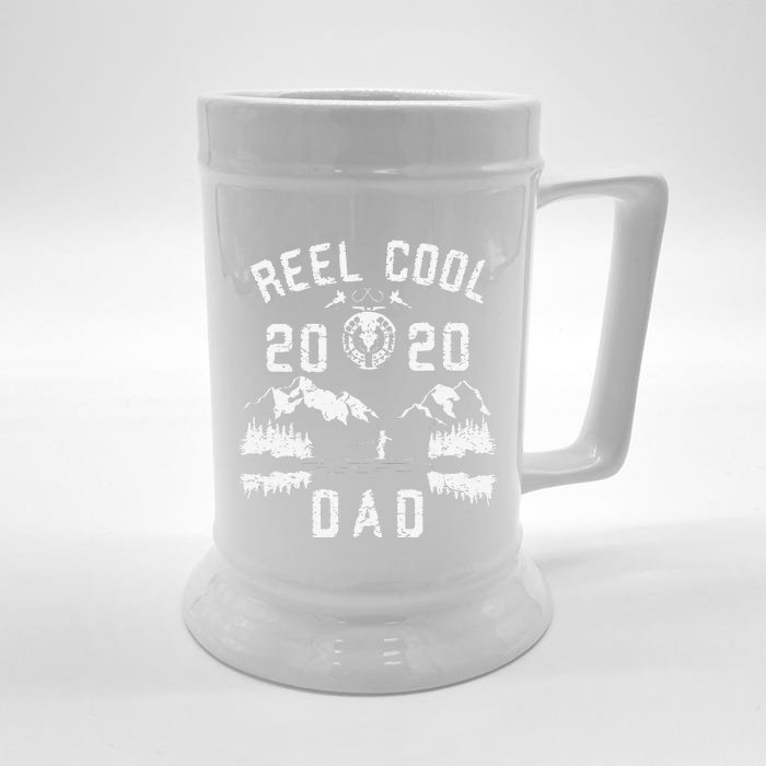 Cute Reel Cool Dad Fly Fishing Father Christmas Birthday Gift Front & Back Beer Stein