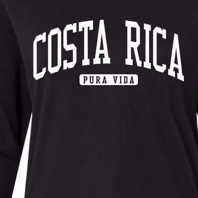 Costa Rica College University Style Womens Cotton Relaxed Long Sleeve T-Shirt