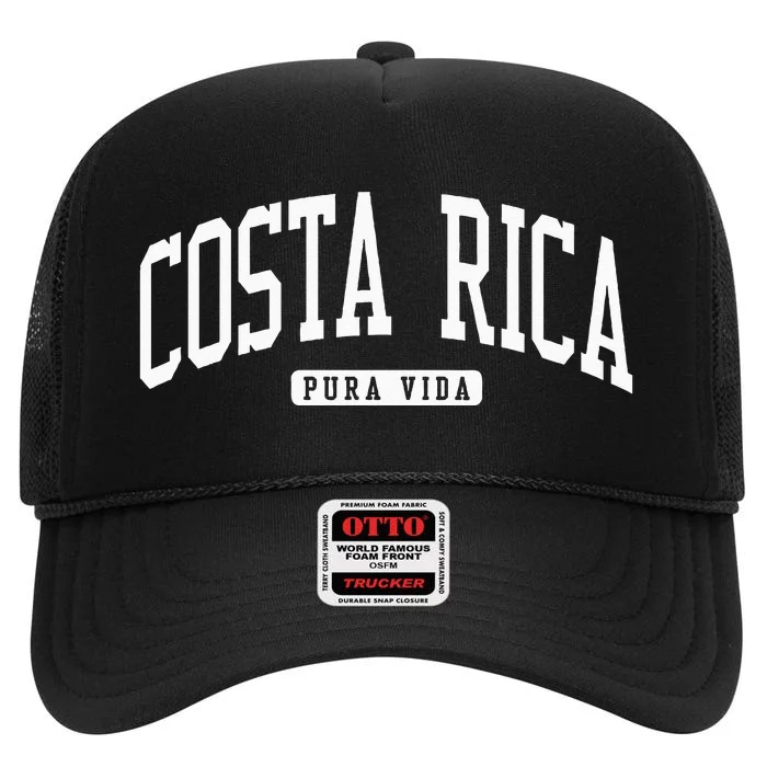 Costa Rica College University Style High Crown Mesh Trucker Hat