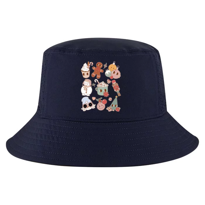 Cute Retro Cartoon Christmas Characters Cool Comfort Performance Bucket Hat