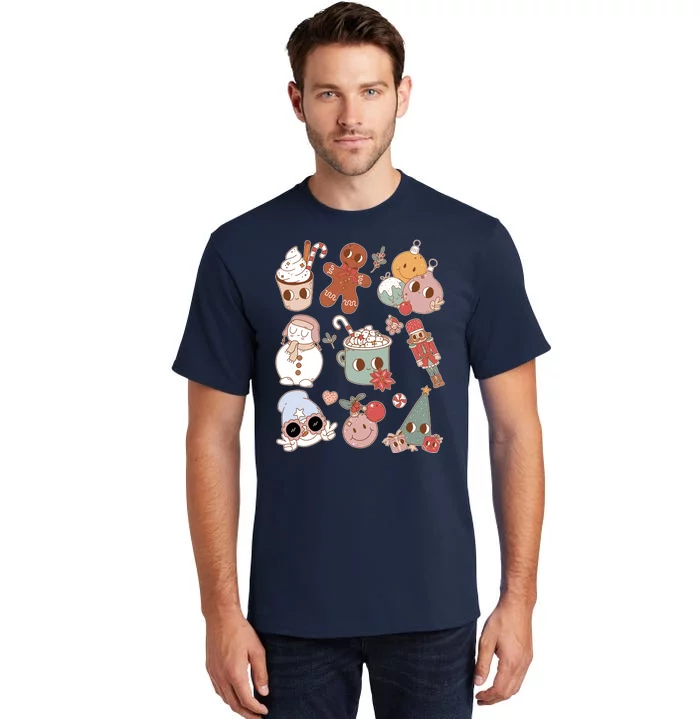 Cute Retro Cartoon Christmas Characters Tall T-Shirt