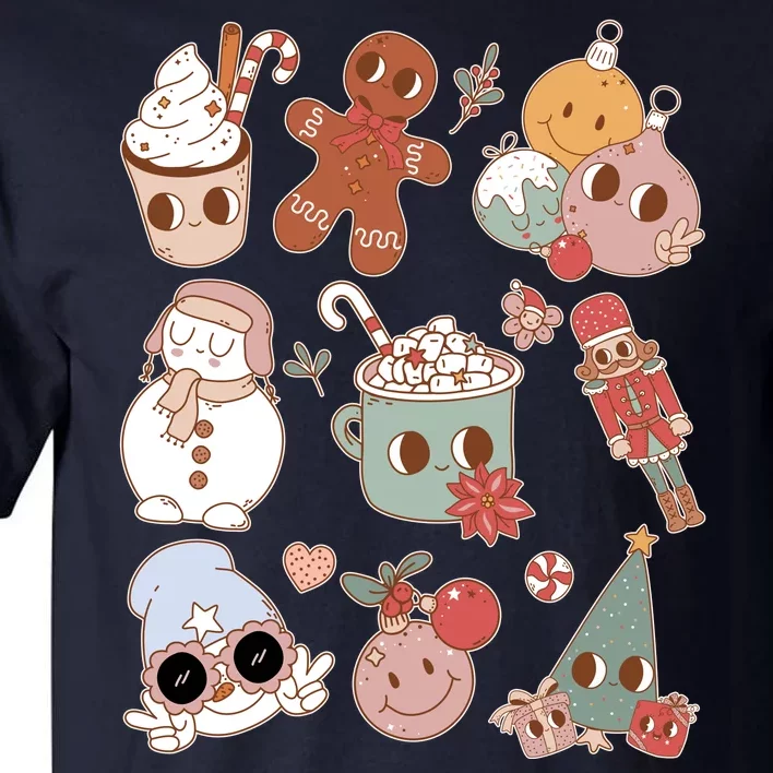 Cute Retro Cartoon Christmas Characters Tall T-Shirt