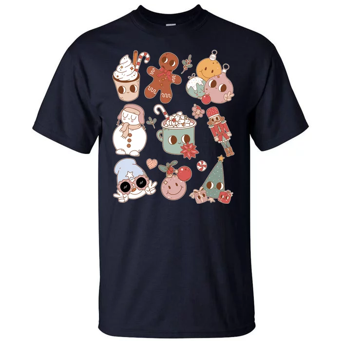 Cute Retro Cartoon Christmas Characters Tall T-Shirt