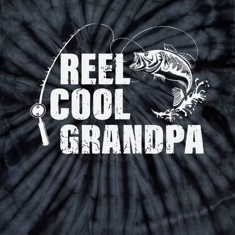 Cute Reel Cool Grandpa Design With Fish And Fishing Rod Tie-Dye T-Shirt