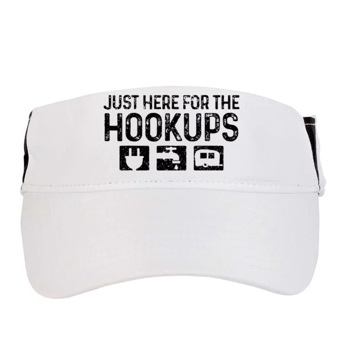 Camping Rv Caravan Motorhome Just Here For The Hookups Adult Drive Performance Visor