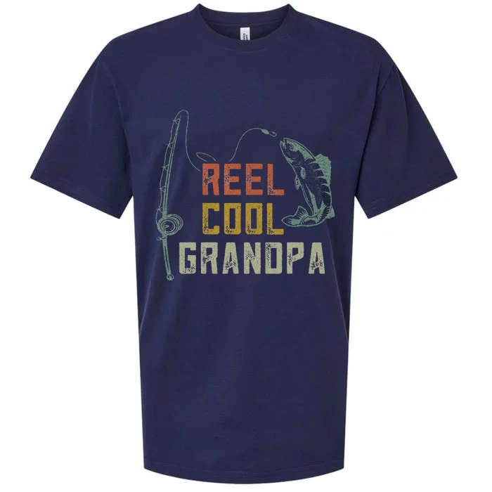 Cute Reel Cool Grandpa Fishing Fun Fathers Day Fishermen Sueded Cloud Jersey T-Shirt