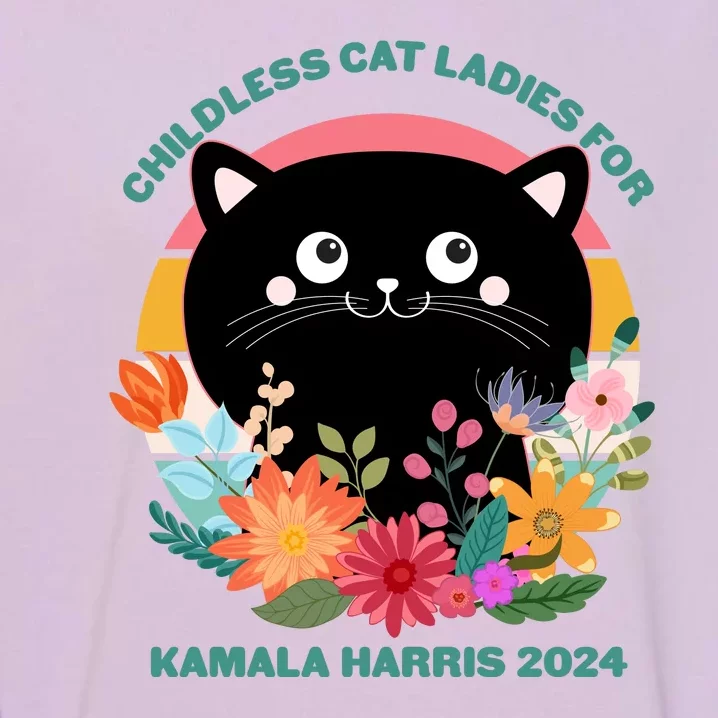 Cute Retro Childless Cat Ladies For Kamala Harris 2024 Election Garment-Dyed Sweatshirt