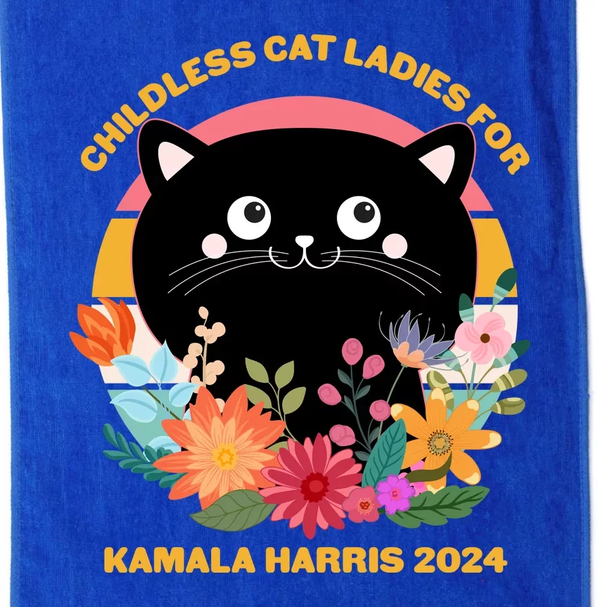 Cute Retro Childless Cat Ladies For Kamala Harris 2024 Election Platinum Collection Golf Towel