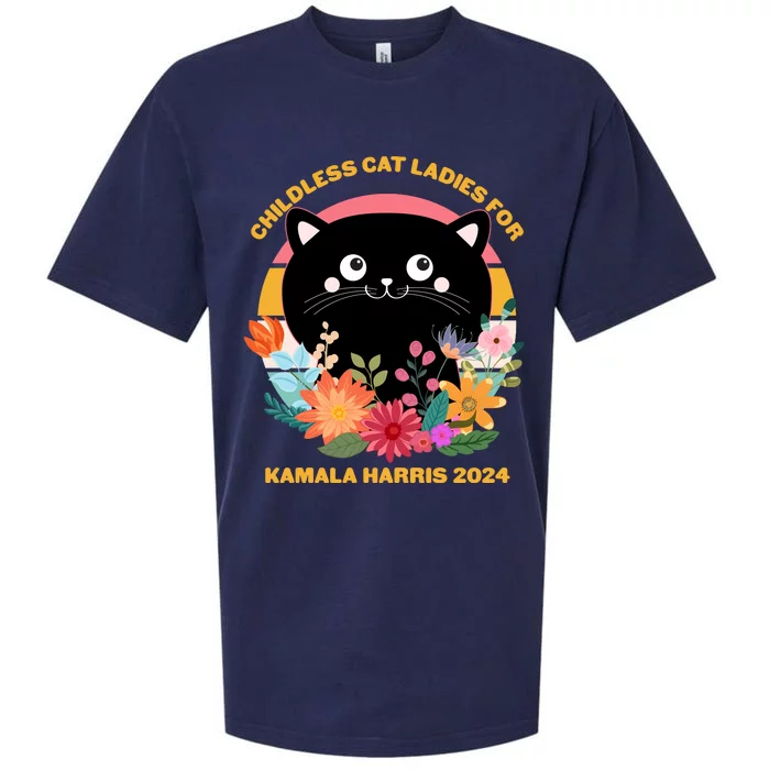 Cute Retro Childless Cat Ladies For Kamala Harris 2024 Election Sueded Cloud Jersey T-Shirt