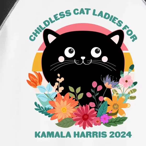 Cute Retro Childless Cat Ladies For Kamala Harris 2024 Election Toddler Fine Jersey T-Shirt