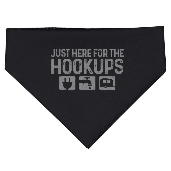 Camping Rv Caravan Motorhome Just Here For The Hookups USA-Made Doggie Bandana