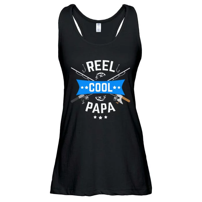 Cute Reel Cool Papa Cute Fishing Dad Birthday Gift Ladies Essential Flowy Tank