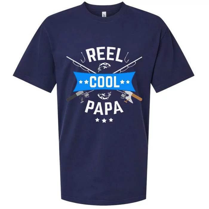 Cute Reel Cool Papa Cute Fishing Dad Birthday Gift Sueded Cloud Jersey T-Shirt