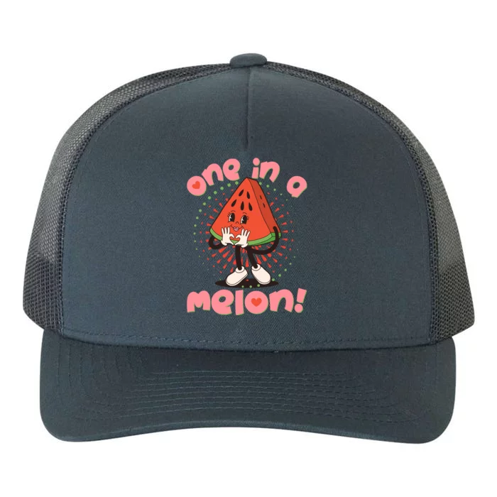 Cute Retro Cartoon Watermelon One In A Melon Yupoong Adult 5-Panel Trucker Hat