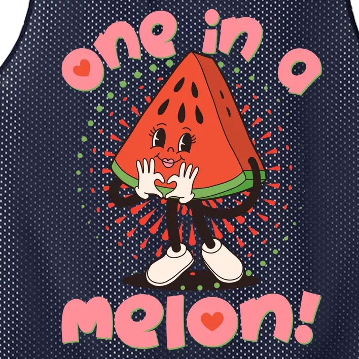 Cute Retro Cartoon Watermelon One In A Melon Mesh Reversible Basketball Jersey Tank