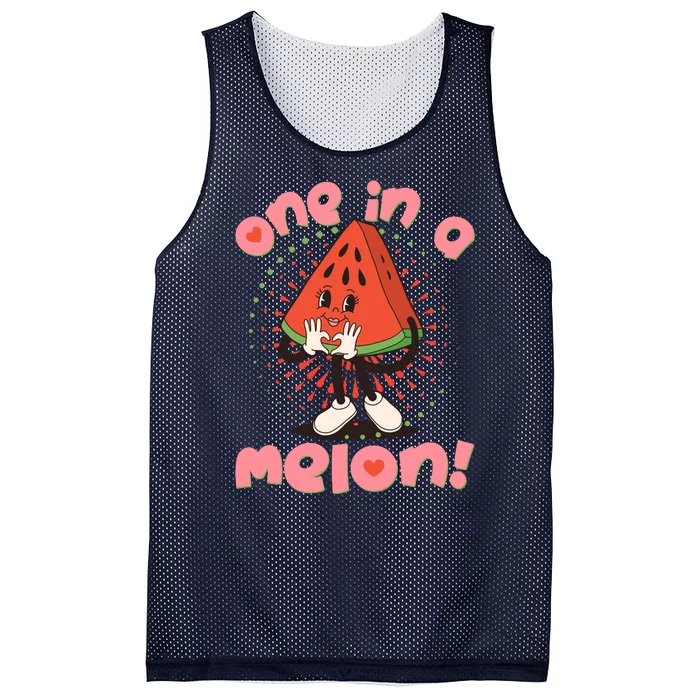 Cute Retro Cartoon Watermelon One In A Melon Mesh Reversible Basketball Jersey Tank