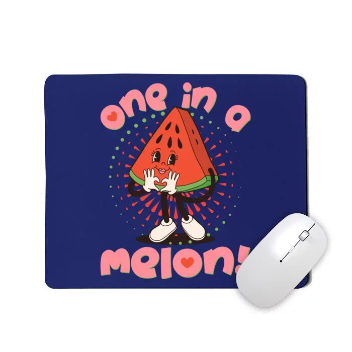 Cute Retro Cartoon Watermelon One In A Melon Mousepad